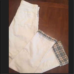 Burberry white denim pants/jeans